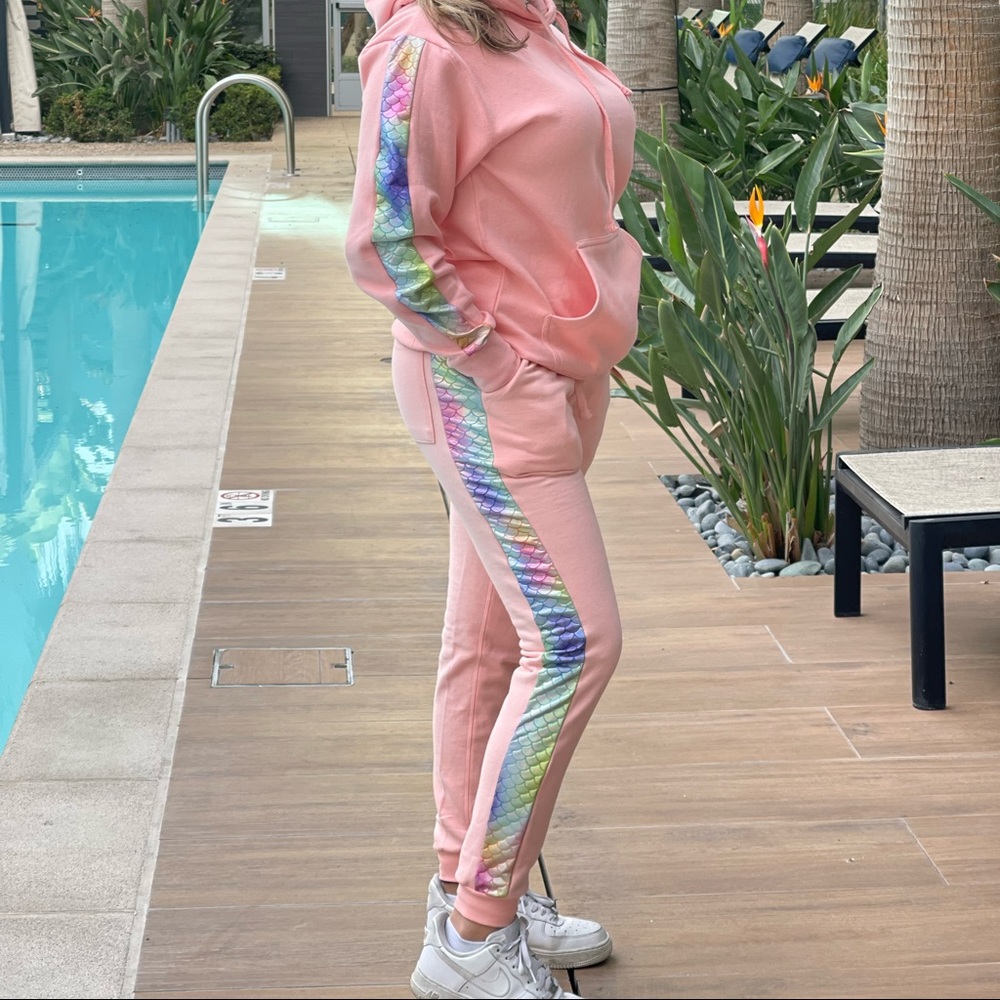 Mermaid Joggers Unisex Coral